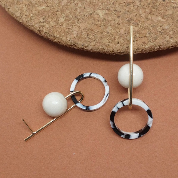 Sculptural Geometric earrings, Sara earrings, charms, statement earrings