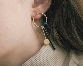 Bauhaus earrings, geometric earrings, Margot