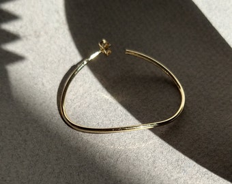 Big hoop earrings, Bent hoops, boho earrings