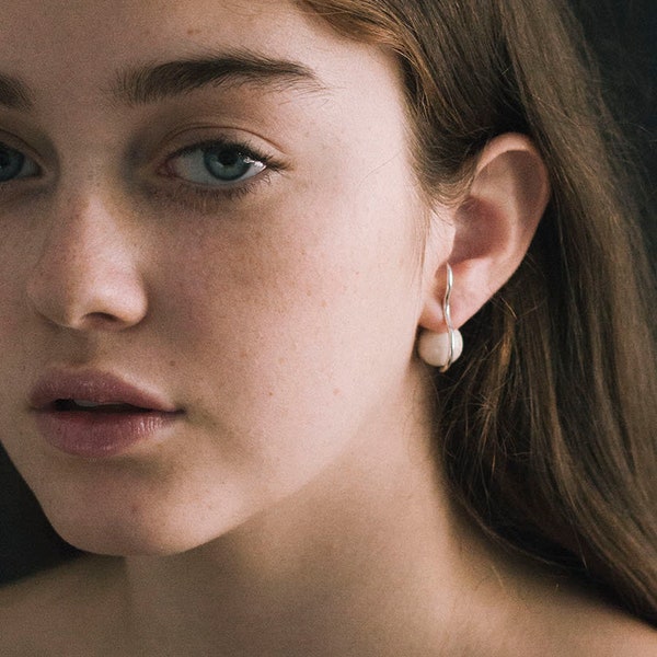 Modern sterling silver earrings, Lila earrings