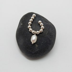 Pearl ear cuff, sterling silver, Bora pearl ear cuff image 1