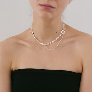 Sterling silver choker, statement necklace, Roseta choker image 2