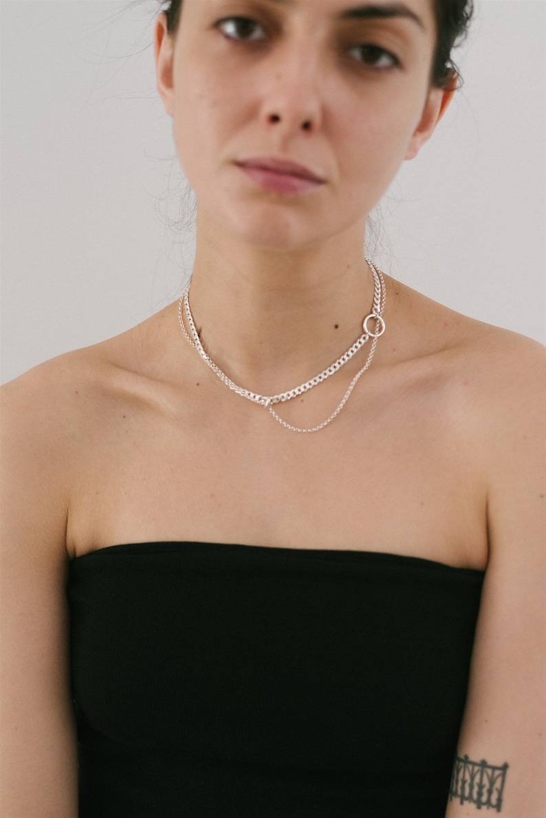 Sterling silver choker, statement necklace, Roseta choker image 2