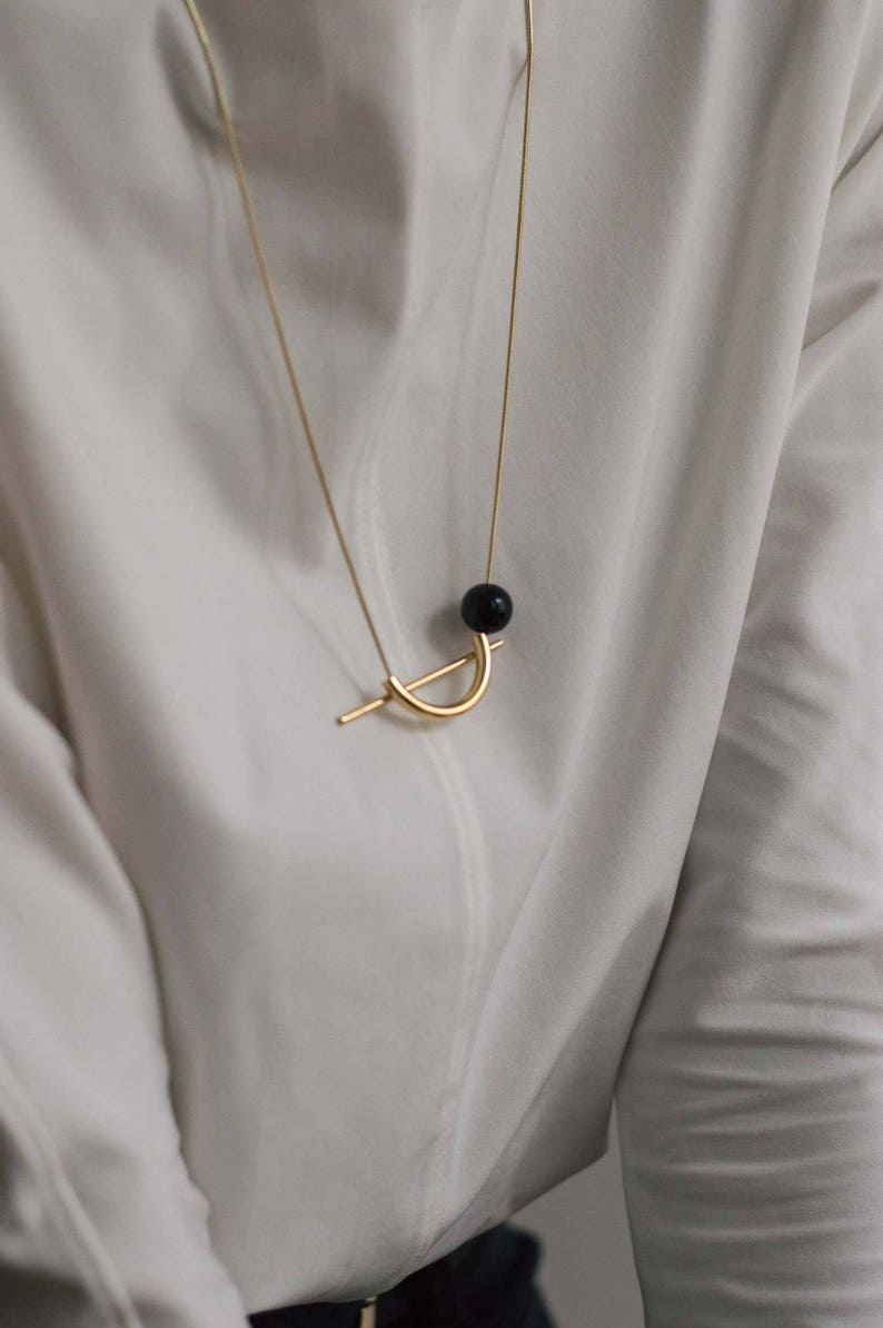 Long geometric necklace, Patt necklace image 4