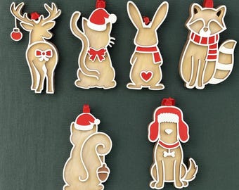 Woodland Animal Christmas Ornaments, Choose Your Animal or Collect the Set