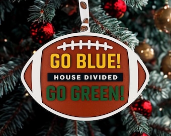 House Divided Football Ornament • Michigan vs Michigan State Rivalry
