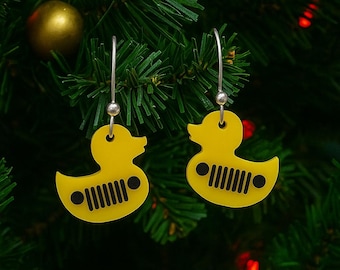 Duck Jeep Acrylic Earrings, 4x4 Offroad Jewelry, Adventure Gift