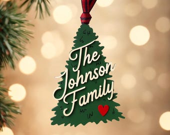 Personalized Family Christmas Tree Ornament