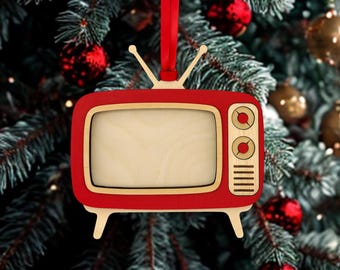 Retro TV Ornament Gift Card Holder & Photo Frame