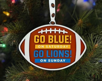Michigan Wolverines, Detroit Lions Football Ornament