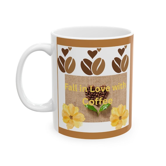 Floral Ceramic Coffee Mug: Autumn Harvest Drinkware