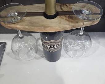 Estuche para botellas de vino de arce y nogal