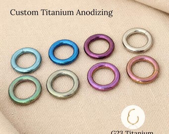 Aro de titanio anodizado con cierre de clic, anillo para septum de calibre grande