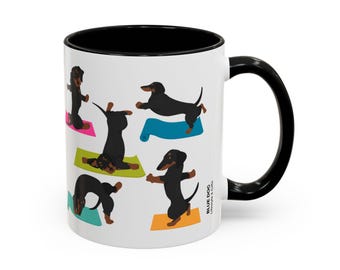 Dachshund Yoga Dogs Mug | Dachshund Coffee Mug | Yoga Dogs Coffee Mug