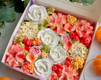 手作りマシュマロフラワーボックス（9x9インチ）