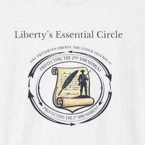 Liberty Essential Circle graphic tee | Constitution scroll silhouette T-Shirt