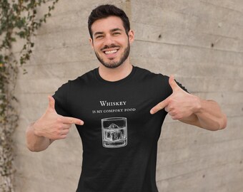 Camiseta "El whisky es mi comida reconfortante" / Ilustración de un vaso de whisky