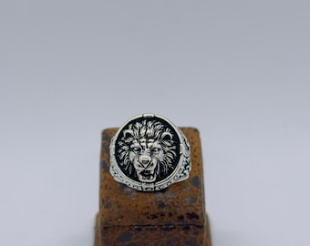 Lion Head Ring 925 Silver – Bold Men’s Ring, Fathers Day Gift