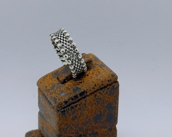 Sterlingzilveren kralenring – minimalistische stapelband, vaderdagcadeau