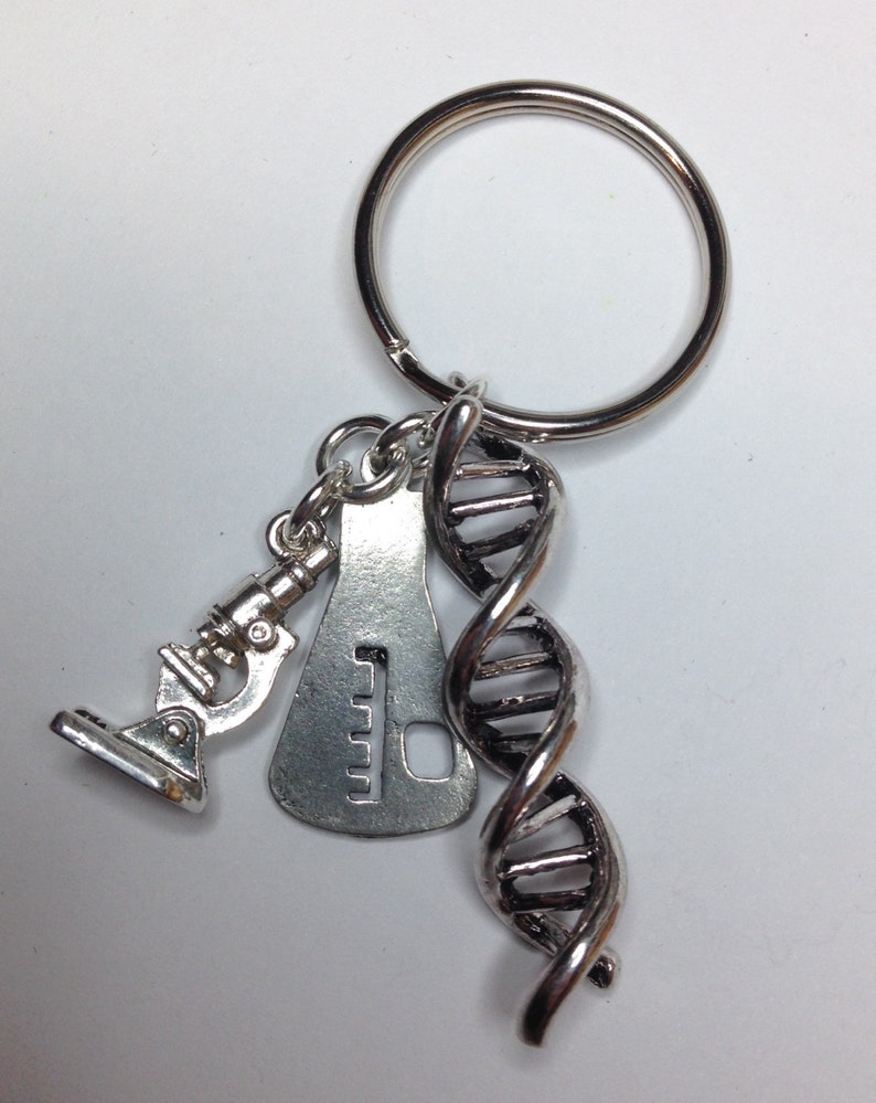 Geekery Science Keychain DNA Biochemistry Beaker Etsy