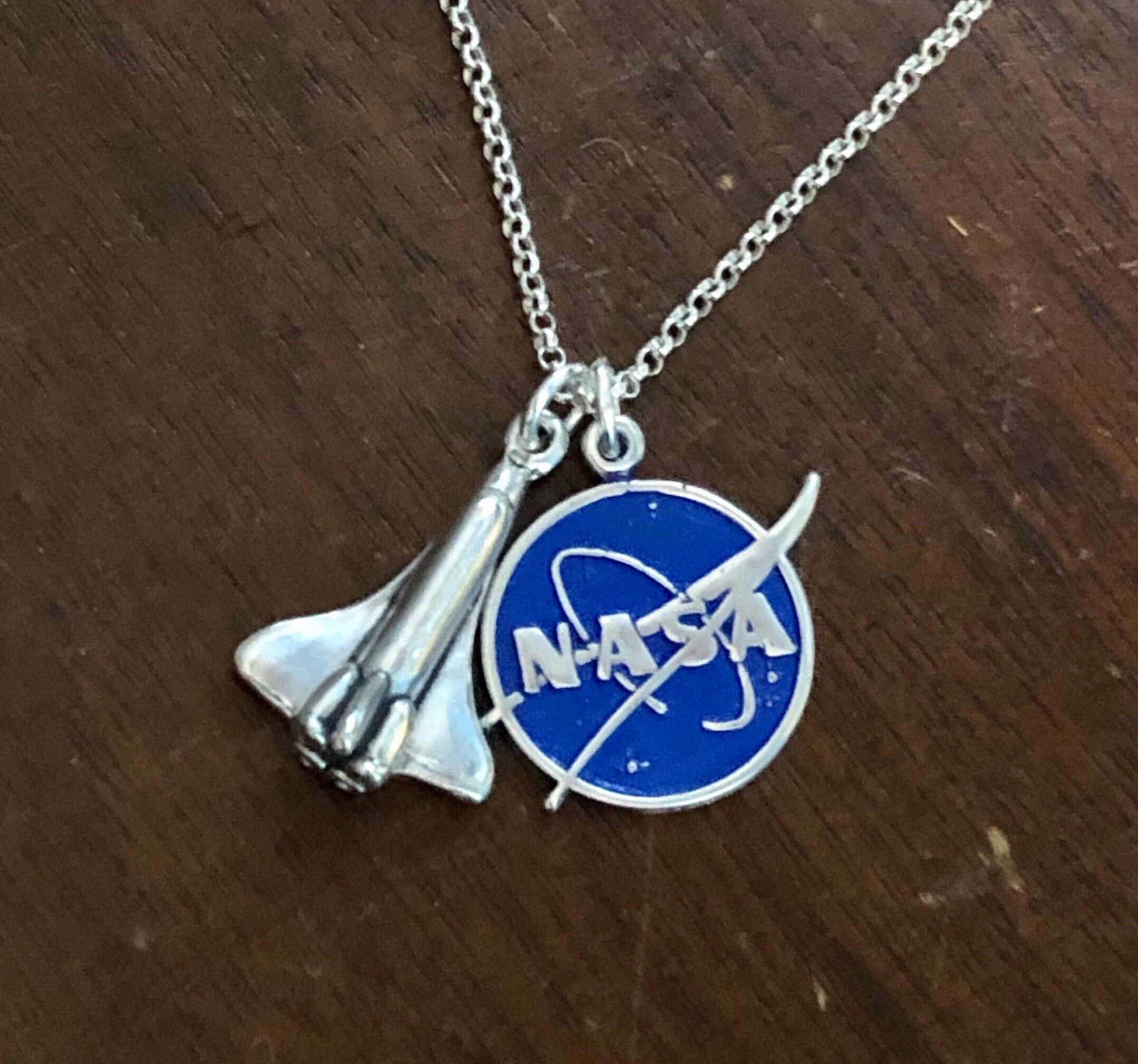 NASA Astronaut Necklace Sterling Silver Space Shuttle 