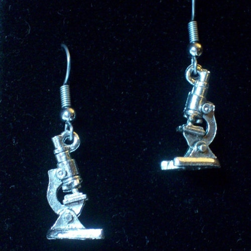 Microscope Earrings Science Laboratory Lab Week Gift Etsy