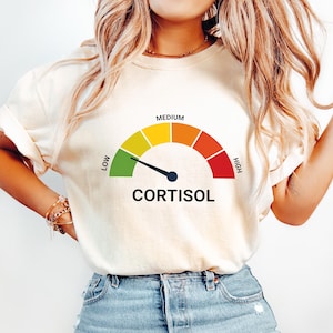 Low Cortisol Shirt, Funny Stress Meme Tee, Mental Health Sweatshirt, Internet Humor Crewneck, Sarcastic Wellness Gift For Friend Bild 1