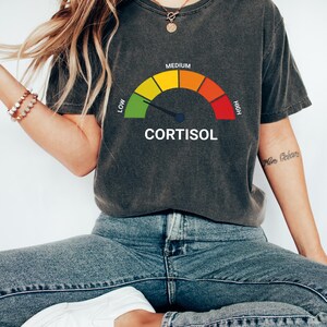 Low Cortisol Shirt, Funny Stress Meme Tee, Mental Health Sweatshirt, Internet Humor Crewneck, Sarcastic Wellness Gift For Friend Bild 2