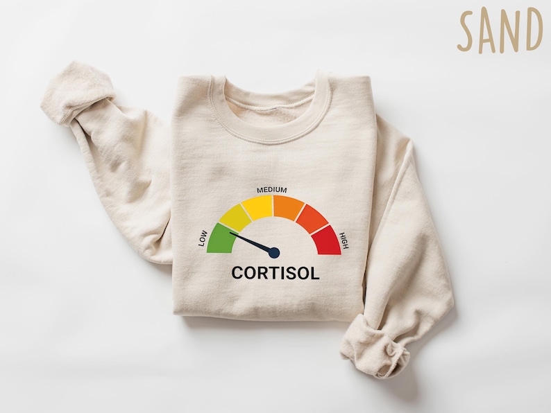 Low Cortisol Shirt, Funny Stress Meme Tee, Mental Health Sweatshirt, Internet Humor Crewneck, Sarcastic Wellness Gift For Friend Bild 3