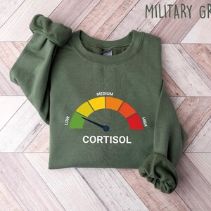 Low Cortisol Shirt, Funny Stress Meme Tee, Mental Health Sweatshirt, Internet Humor Crewneck, Sarcastic Wellness Gift For Friend Bild 4