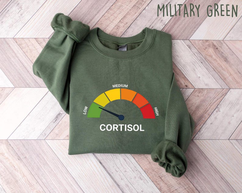 Low Cortisol Shirt, Funny Stress Meme Tee, Mental Health Sweatshirt, Internet Humor Crewneck, Sarcastic Wellness Gift For Friend Bild 4