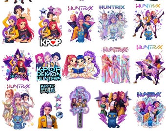 Pacchetto PNG e SVG di Kpop Demon Hunter, maglietta del gruppo Kpop ispirata a Huntrix (download digitale)
