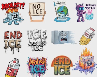 Abolish ICE Graphic PNG, Political Protest Design, Activist Sticker & Shirt Print File