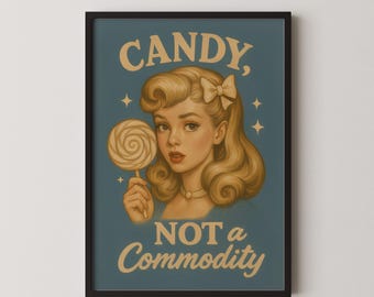 Retro Pin-Up Feminist Art Print, Girl Power Decor