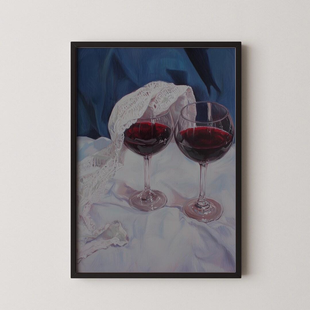 Wine Glass Still Life Art Print – Casadreama Feminine Romantic Wall ...