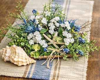 Bandeja costera Seaside Haven: decoración costera de lujo, centro de mesa inspirado en la playa, decoración náutica para el hogar