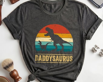 Daddysaurus Shirt, Funny Dinosaur Dad T-Shirt, Father’s Day Gift, Retro Dino Dada Tee, New Dad Birthday Gift, Rawr-some Daddy Saurus Shirt