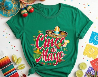 Cinco de Mayo Shirt, Mexican Holiday Tee, Fiesta Squad, Tequila T-Shirt, Sombrero Chili Pepper Top, Funny Mexican Party Outfit, Viva Mexico