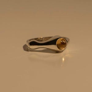 Fluid Stone Ring, Handcrafted Fine Jewelry