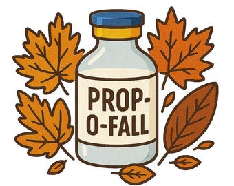 Pegatina de otoño: Juego de palabras sobre anestesia, decoración otoñal