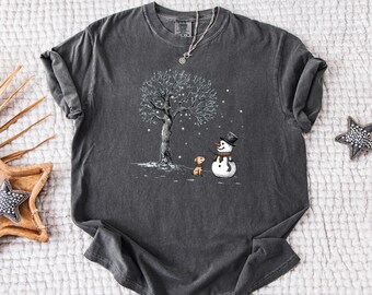 Comfort Colors Snowman Christmas Sweatshirt, Let it Snow Crewneck