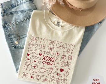 XOXO Crew Shirt, Valentine's Day Shirt Women, Galentine's Day Matching Sweatshirt