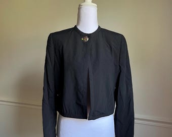 Gianni Versace Versus Schwarz Top | 80er Jahre Emaille Knöpfe | Größe 38
