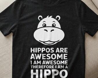 Awesome Hippo png, Hippo Shirt Design, Cute Hippo Sublimation Design, Animal Lover png, Instant Download png, dtf Design, Funny Hippo Gift