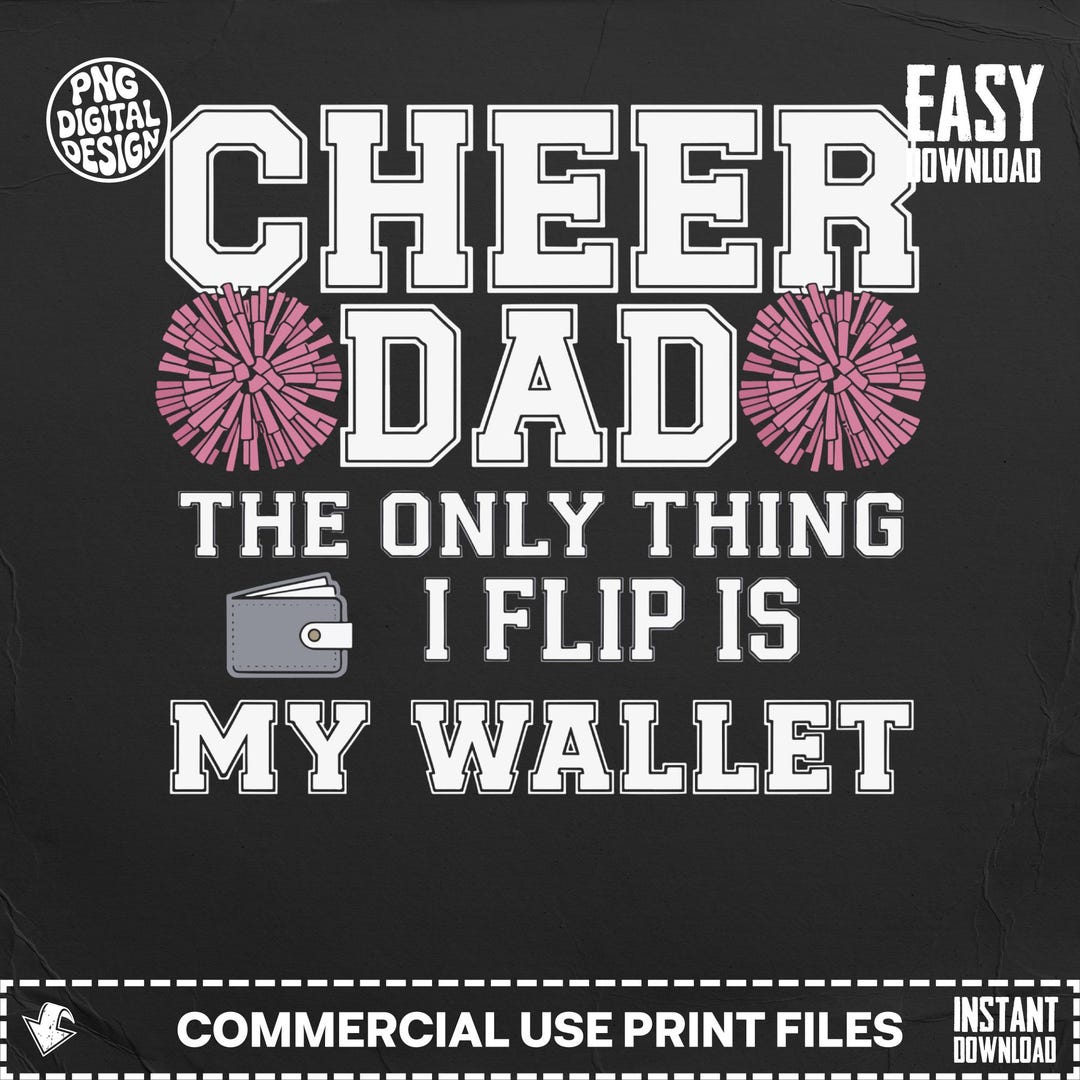 Cheer Dad Digital, Funny Cheer Dad PNG, Cheerleading Dad Gift, Sports ...