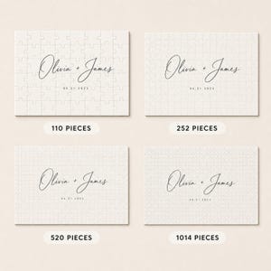Wedding Guest Book Alternative Puzzle, Custom Script Calligraphy Wedding Guest Book, Modern Personalized Wedding Keepsake Sign a Piece