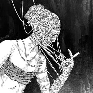 Original Ink Drawing | In their Cocoon | 30 x 21 cm