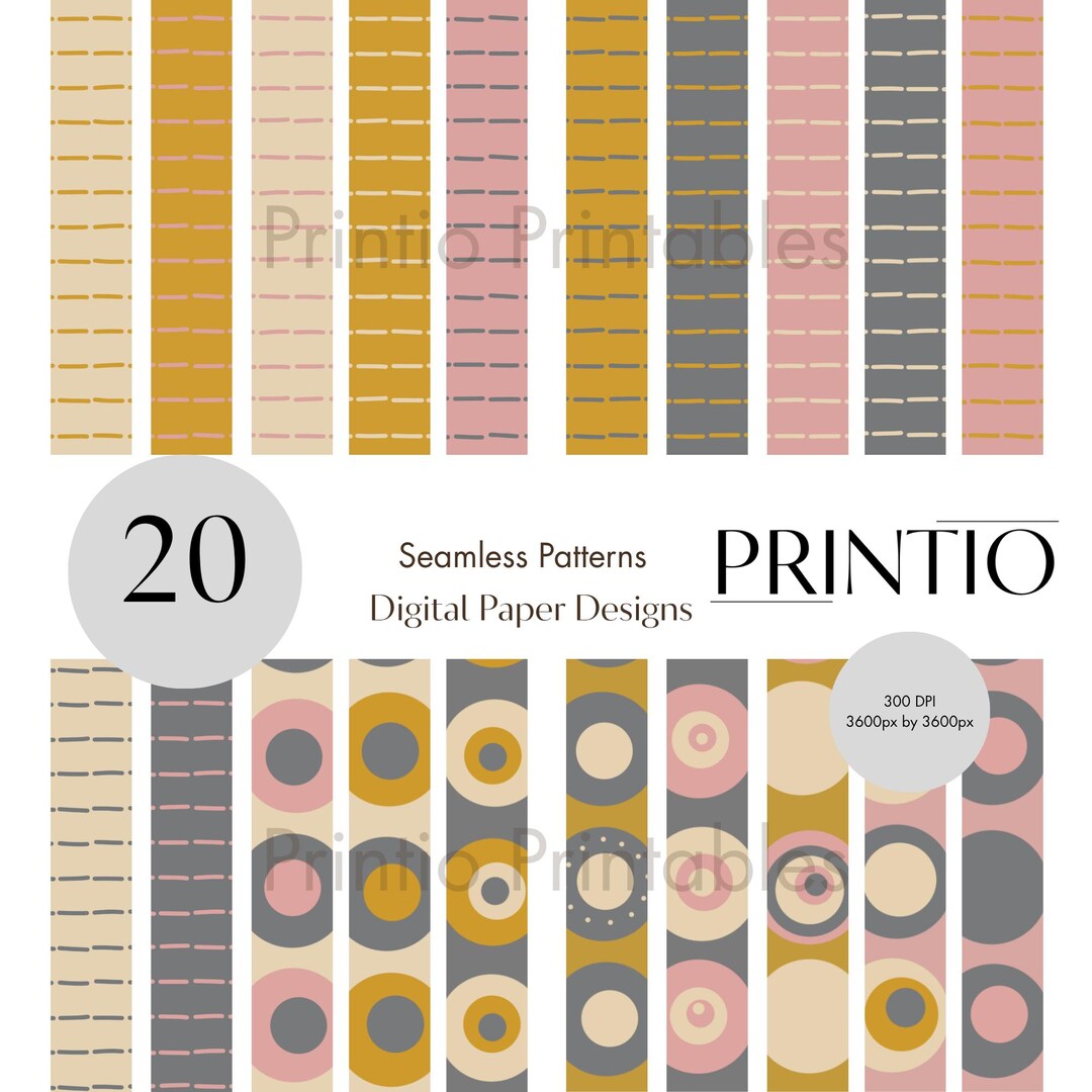 Boho Seamless Pattern PNG Digital Paper Download - Etsy