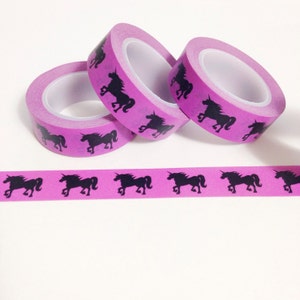 Gorgeous Purple and Black Unicorn Washi tape - Mystical Unicorn Purple Unicorn