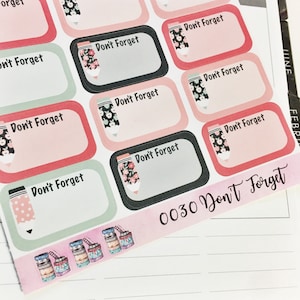 0030 Don't Forget School Pencil Floral Apple Pencils Half Box Sheet of Stickers Planner Stickers Erin Condren Life Planner image 1
